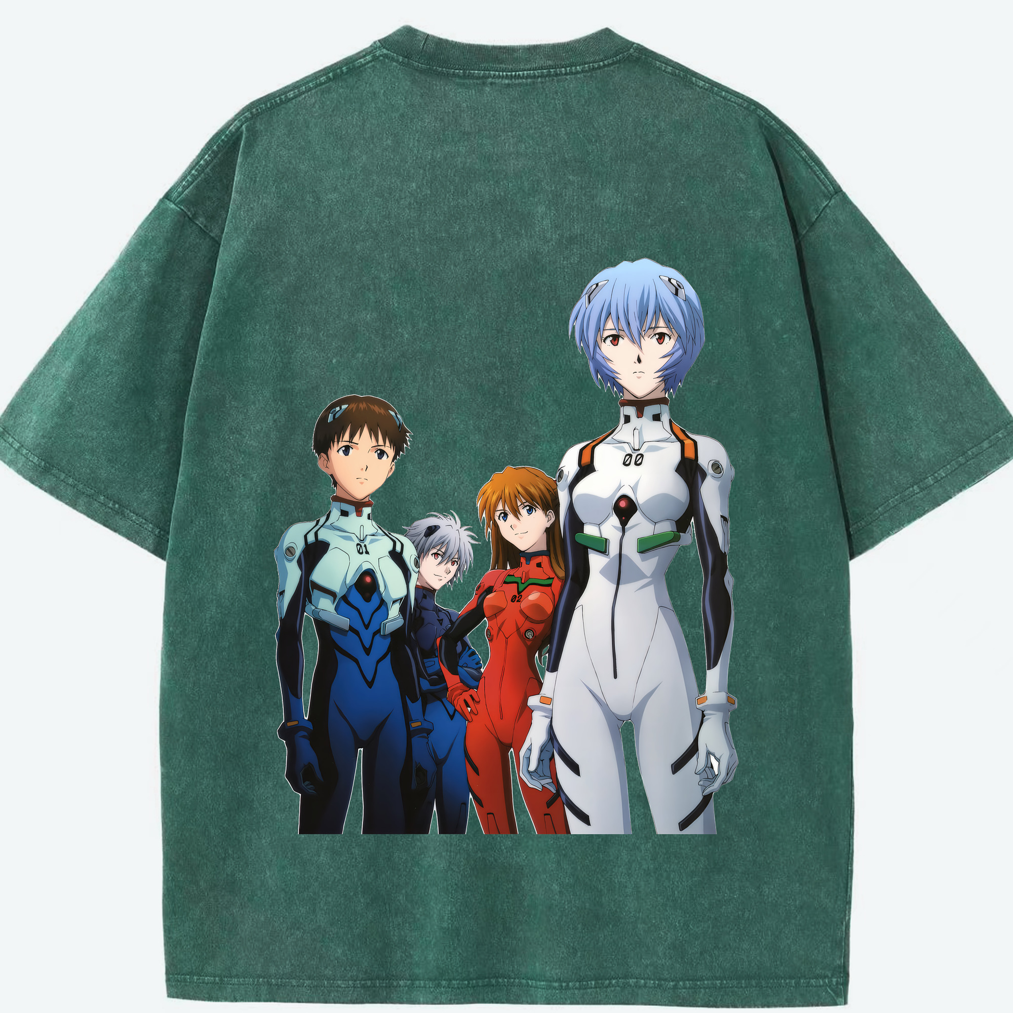 （画像用） EVA 新世紀エヴァンゲリオン 綿100% ヴィンテージ風 半袖Tシャツ（背面プリント）